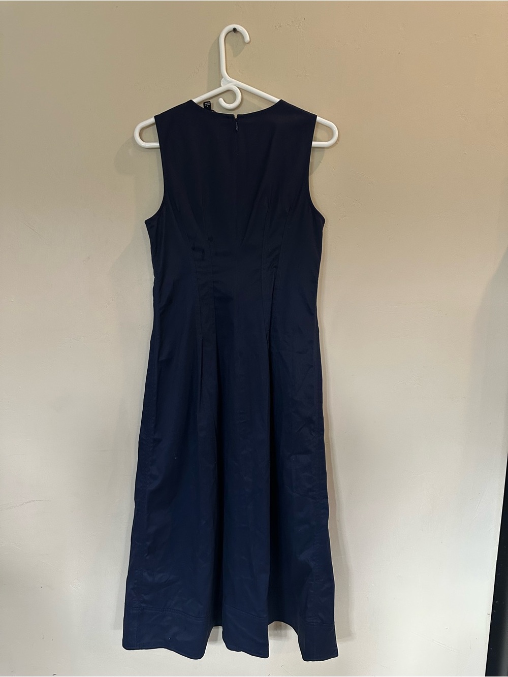 J. Crew Navy Sleeveless Pleated Midi Dress - Picture 3 of 5